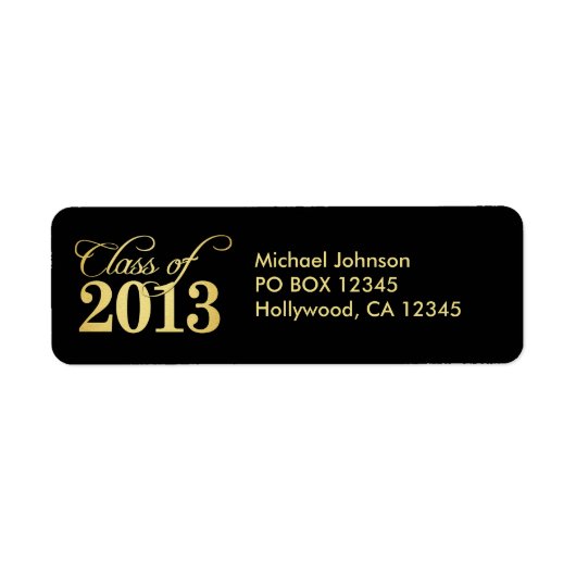 Elegante Black and Gold-klasse van 2013 Etiket (Voorkant)