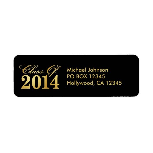 Elegante Black and Gold-klasse van 2014 Etiket (Voorkant)