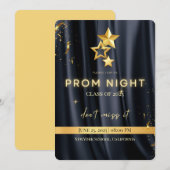 Elegante Black and Gold Prom Night Invitation 2025 Save The Date (Voorkant / Achterkant)