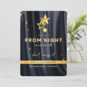Elegante Black and Gold Prom Night Invitation 2025 Save The Date (Staand voorkant)