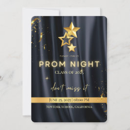Elegante Black and Gold Prom Night Invitation 2025 Save The Date