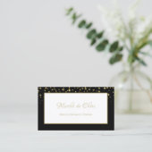 Elegante Black and Gold Sparkle Glitter Boutique Visitekaartje (Staand voorkant)
