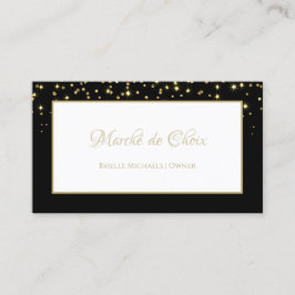 Elegante Black and Gold Sparkle Glitter Boutique Visitekaartje