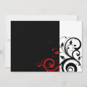 Elegante Black and Red Vines bruiloft uitnodiginge Kaart (Achterkant)