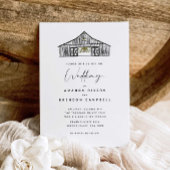 Elegante Black and White Barn bruiloft uitnodiging