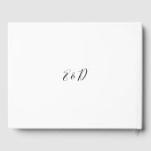 Elegante Black And White Hart Script Bruiloft Gastenboek (Achterkant)