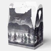 Elegante Black and White Mountains Bos Bruiloft Bedankdoosjes (Geopend)