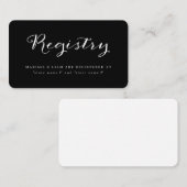 Elegante Black and White Registry Kaart (Voorkant / Achterkant)