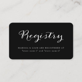 Elegante Black and White Registry Kaart