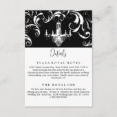 Elegante Black and White Royal Swirl Behuizing Kaa Informatiekaartje (Voorkant)