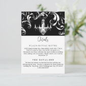 Elegante Black and White Royal Swirl Behuizing Kaa Informatiekaartje (Staand voorkant)