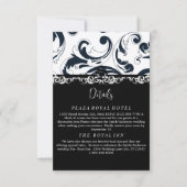 Elegante Black and White Royal Swirl Behuizing Kaa Kaart (Voorkant)