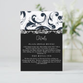 Elegante Black and White Royal Swirl Behuizing Kaa Kaart (Staand voorkant)