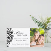 Elegante Black and White Save The Date (Staand voorkant)