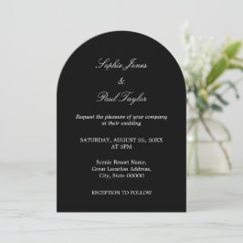 Elegante Black Arch bruiloft uitnodiging