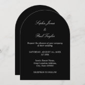 Elegante Black Arch bruiloft uitnodiging (Voorkant / Achterkant)