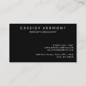 Elegante Black Beauty Make-up Hair Consultant Visitekaartje (Achterkant)
