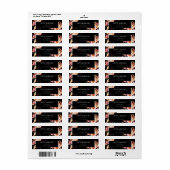 Elegante Black Boho Floral Wedding Retouradres Etiket (Full Sheet)