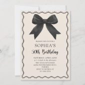 Elegante Black Bow 50e verjaardag Uitnodiging (Voorkant)
