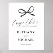 Elegante Black Bow bruiloft welkom teken Poster (Voorkant)