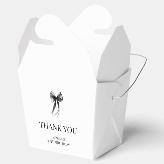 Elegante Black Bow Chic Dertig 30ste Verjaardag Pa Bedankdoosjes (Geopend)