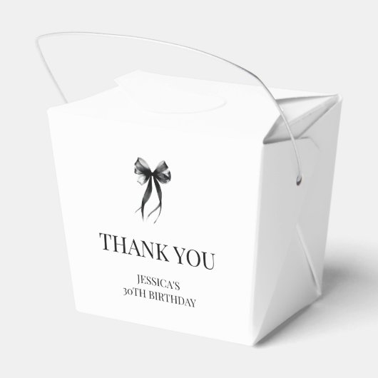 Elegante Black Bow Chic Dertig 30ste Verjaardag Pa Bedankdoosjes (Achterkant)