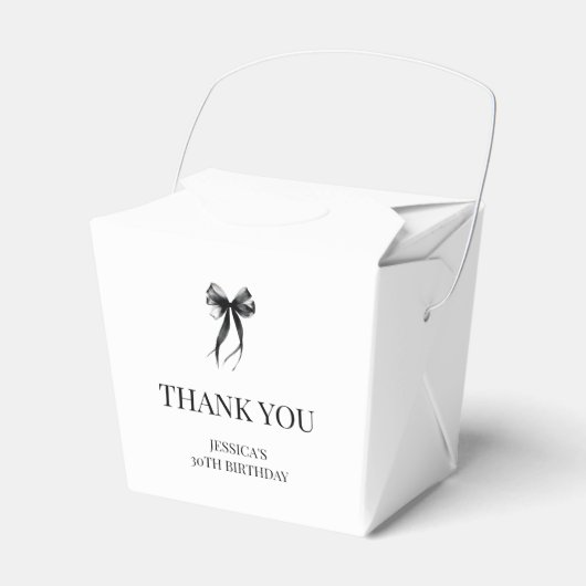 Elegante Black Bow Chic Dertig 30ste Verjaardag Pa Bedankdoosjes (Voorkant Zijde)