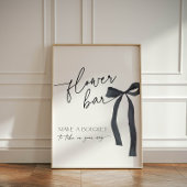 Elegante Black Bow Flower Bar Maak een Boeket Reclamebord Met Voetstuk