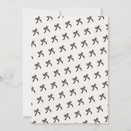 Elegante Black Bow Graduation Party Kaart (Achterkant)