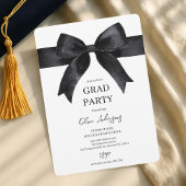 Elegante Black Bow Graduation Party Kaart