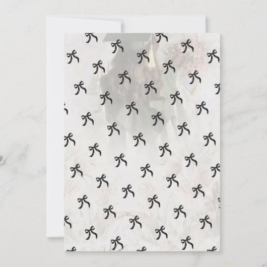 Elegante Black Bow Graduation Party Uitnodiging (Achterkant)