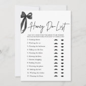 Elegante Black Bow Honey Do Lijst Vrijgezellenfees Kaart (Voorkant)