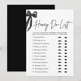 Elegante Black Bow Honey Do Lijst Vrijgezellenfees Kaart