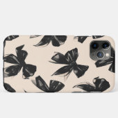Elegante Black Bow Pattern iPhone Case (Achterkant (horizontaal))