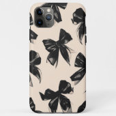 Elegante Black Bow Pattern iPhone Case (Achterkant)