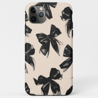 Elegante Black Bow Pattern iPhone Case