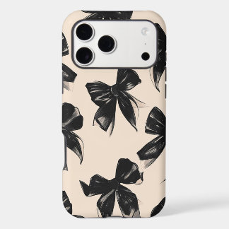 Elegante Black Bow Pattern iPhone Case