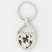 Elegante Black Bow Pattern iPhone Case Sleutelhanger (Voorkant)
