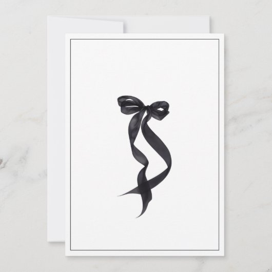 Elegante Black Bow verjaardagsuitnodiging Bedankkaart (Achterkant)