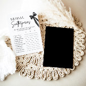 Elegante Black Bow Vrijgezellenfeest Scattergories Kaart