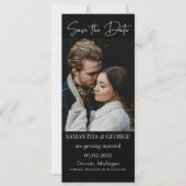 Elegante Black Calligraphy Sla de Datum Op Kaart (Voorkant)