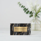 Elegante Black en Gold Agaat Luxe Visitekaartje (Staand voorkant)