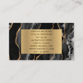 Elegante Black en Gold Agaat Luxe Visitekaartje (Achterkant)
