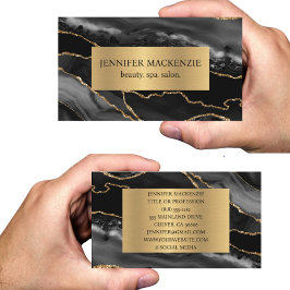 Elegante Black en Gold Agaat Luxe Visitekaartje