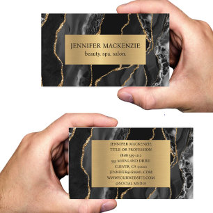 Elegante Black en Gold Agaat Luxe Visitekaartje