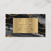 Elegante Black en Gold Agaat Luxe Visitekaartje (Achterkant)