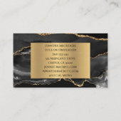 Elegante Black en Gold Agaat Luxe Visitekaartje (Achterkant)