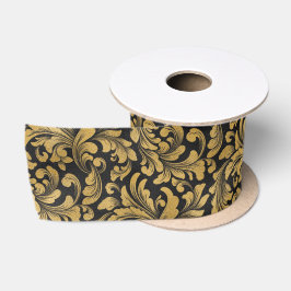 Elegante Black en Gold glam aangepaste naam Satijnen Lint