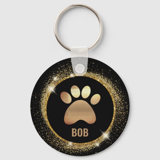 Elegante Black en Gold Sparkle sleutelhangers (Voorkant)