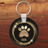 Elegante Black en Gold Sparkle sleutelhangers (Voorkant)